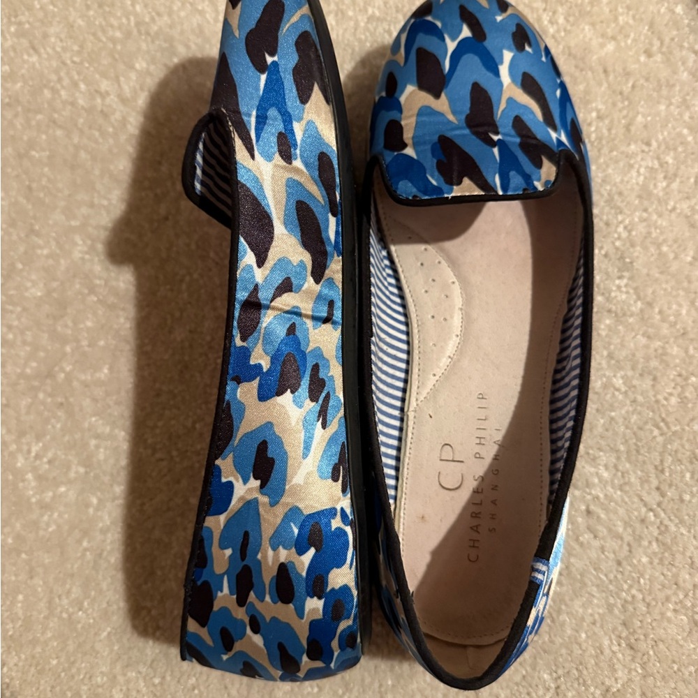 Stylish Blue Patterned Flats